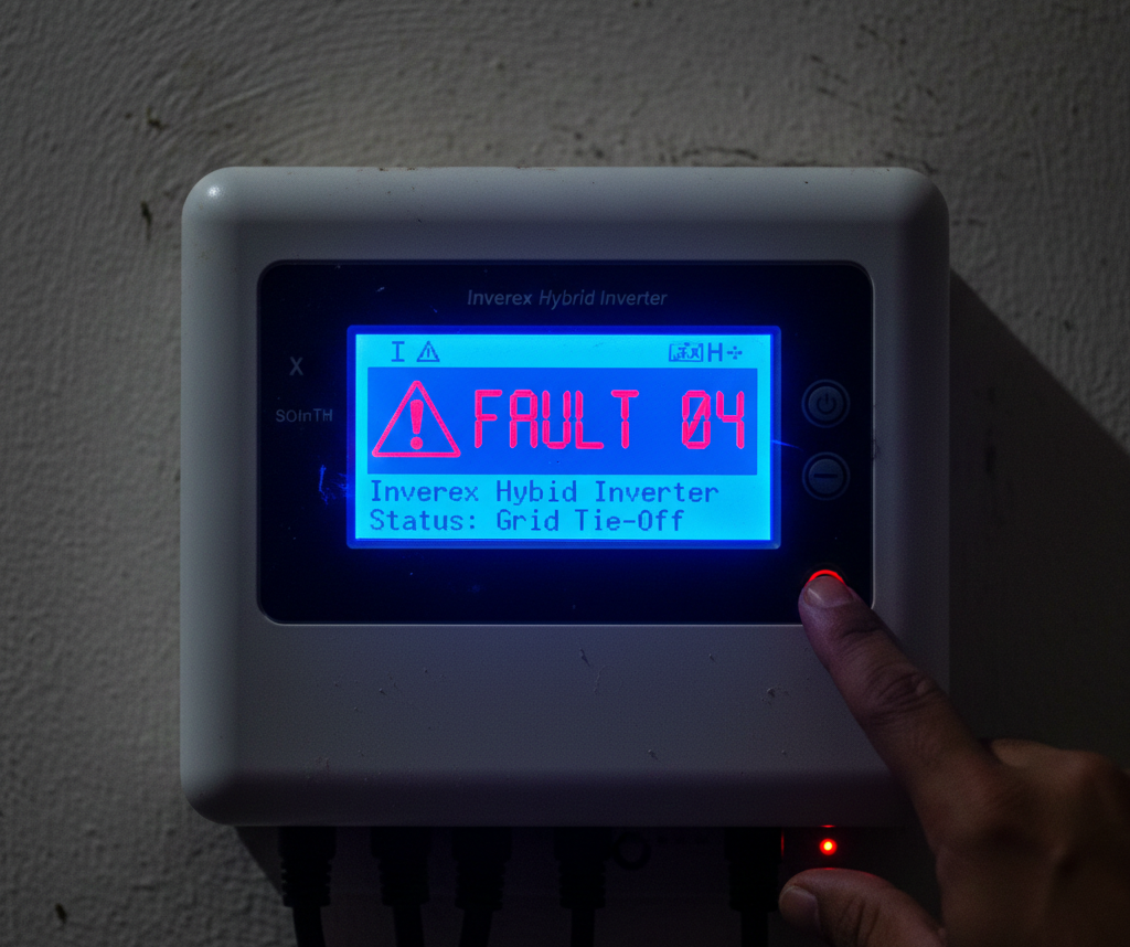 Solar Inverter Fault Codes Solution displayed on screen
